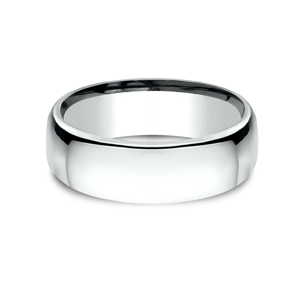 ® 7.5mm 14K White Benchmark men's wedding band
