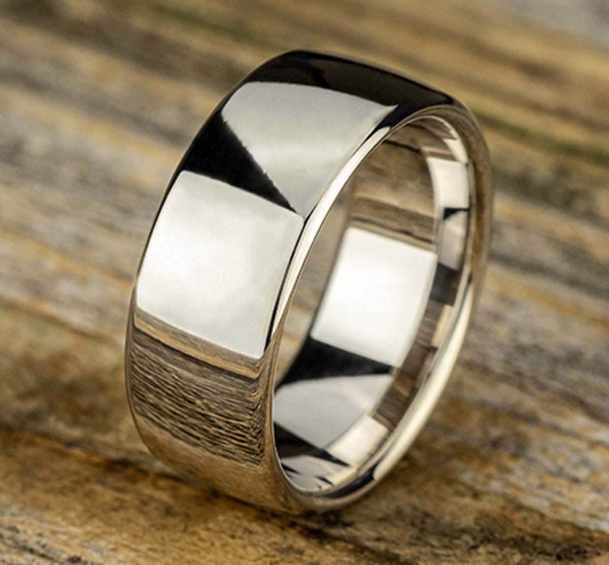 ® 9mm 14K White Benchmark men's wedding band