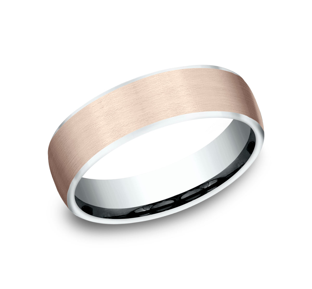 THE REALM 6.5mm 14K White/Rose Benchmark men's wedding band