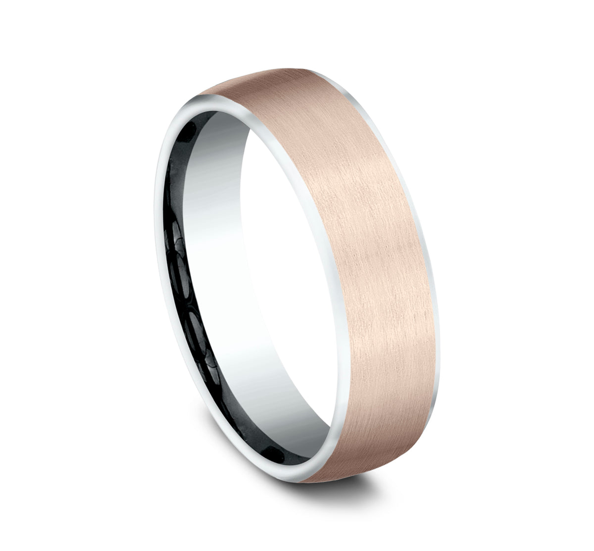 THE REALM 6.5mm 14K White/Rose Benchmark men's wedding band