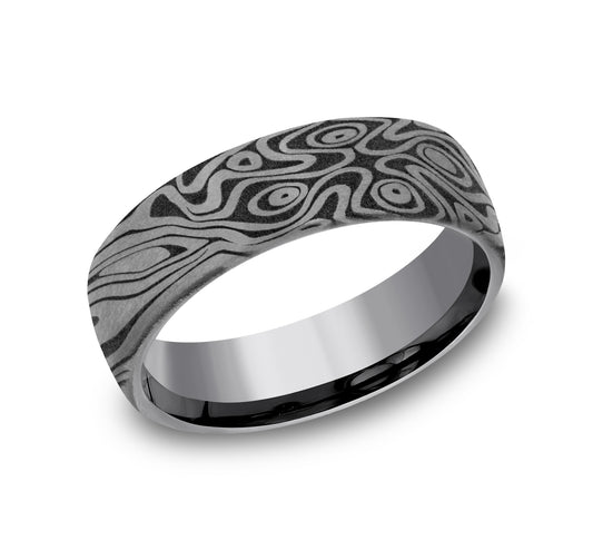 THE BIRDS EYE 6.5mm Tantalum Grey Benchmark men's wedding band