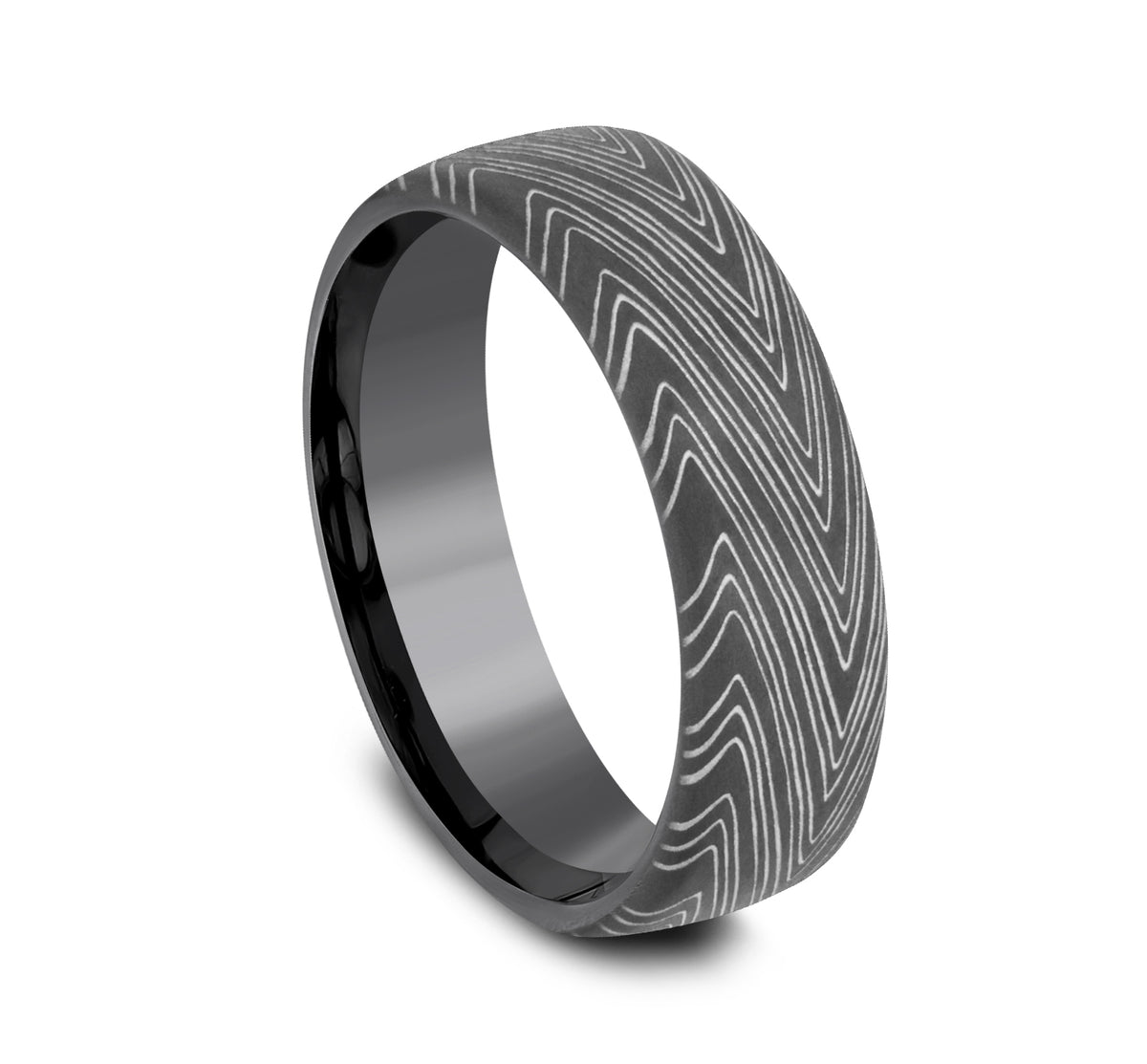 THE HERRINGBONE 6.5mm Tantalum Dark Benchmark men's wedding band