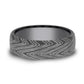 THE HERRINGBONE 6.5mm Tantalum Dark Benchmark men's wedding band