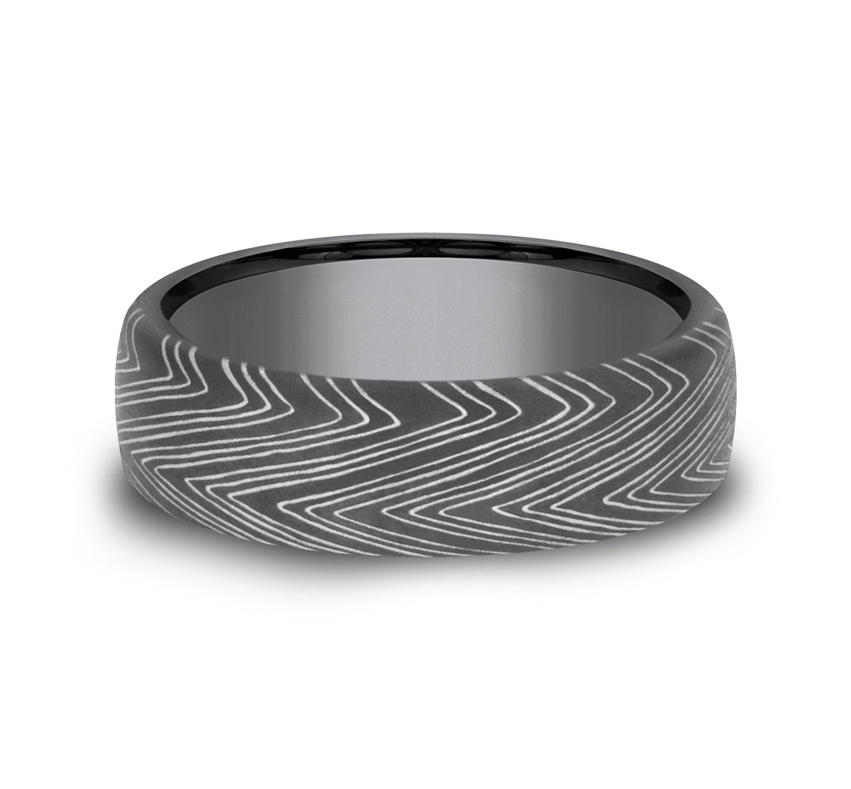THE HERRINGBONE 6.5mm Tantalum Dark Benchmark men's wedding band