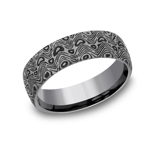 THE WAVE 6.5mm Tantalum Grey Benchmark men's wedding band