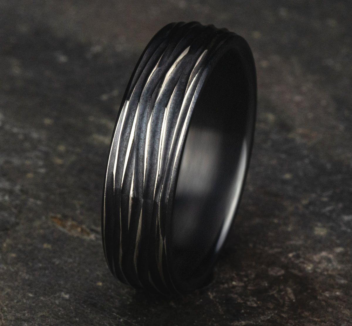 THE DRYAD 6.5mm Black Titanium Benchmark men's wedding band