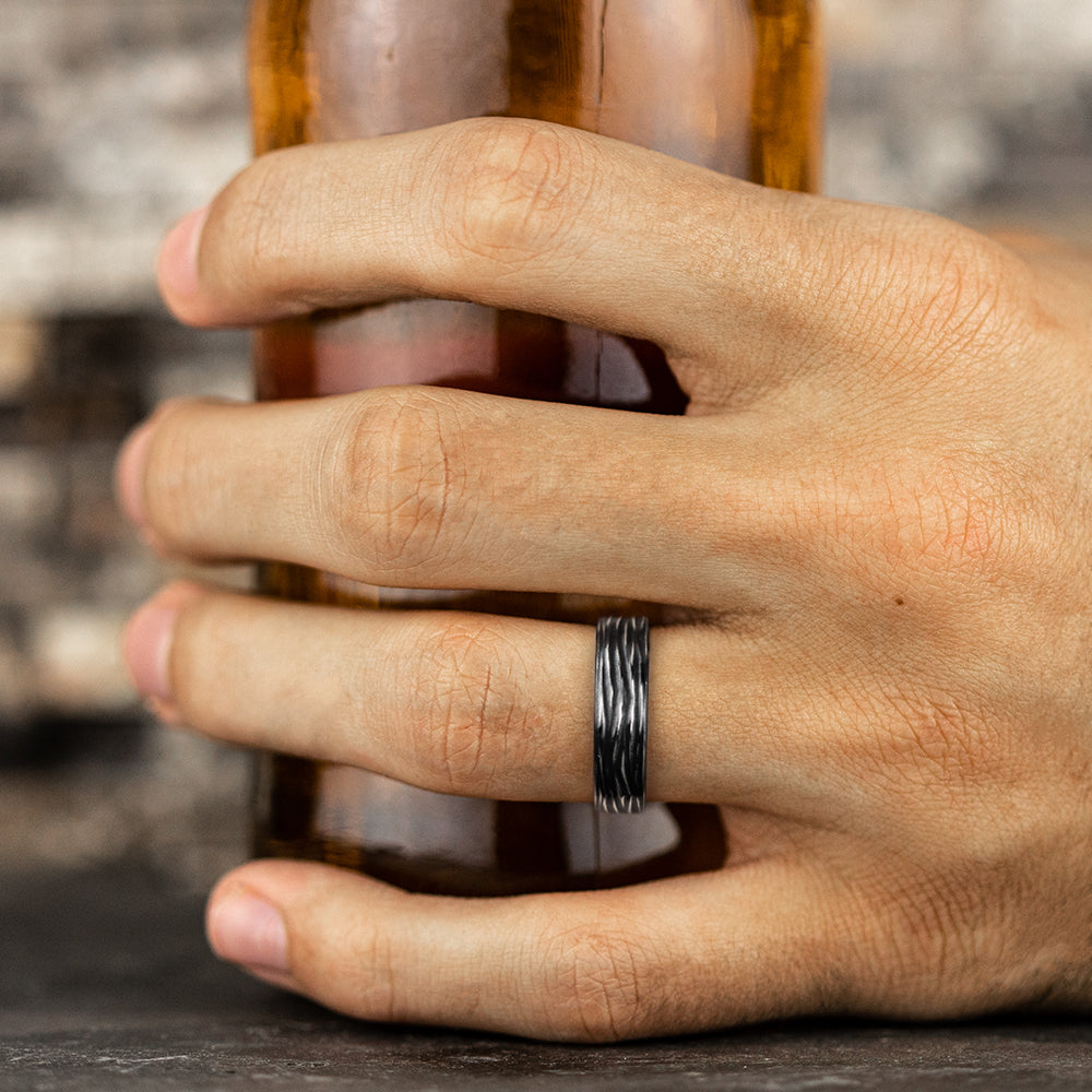 THE DRYAD 6.5mm Black Titanium Benchmark men's wedding band