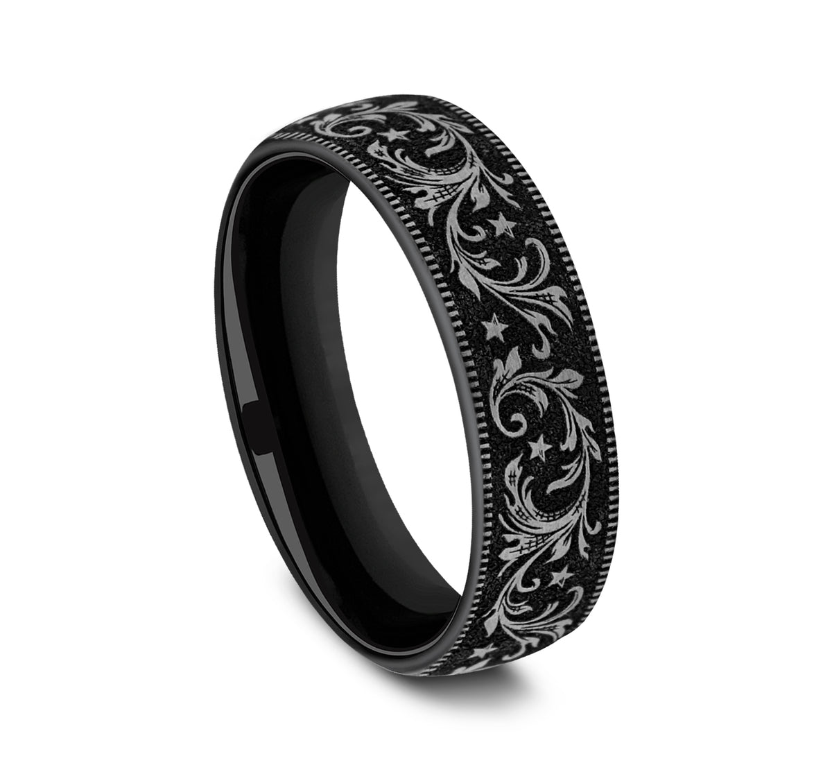 THE SPUR 6.5mm Grey/Black Titanium Benchmark men's wedding band