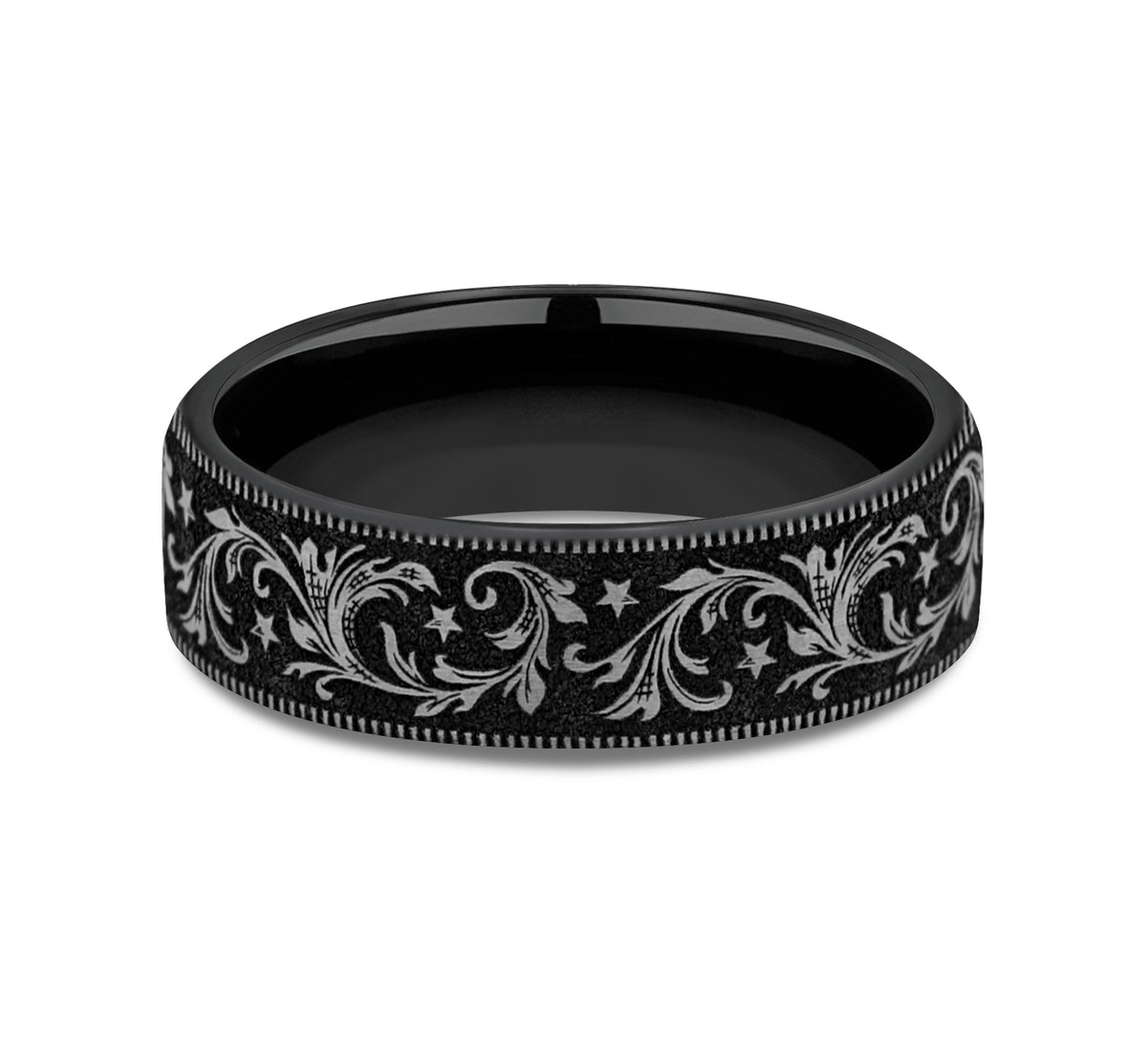 THE SPUR 6.5mm Grey/Black Titanium Benchmark men's wedding band