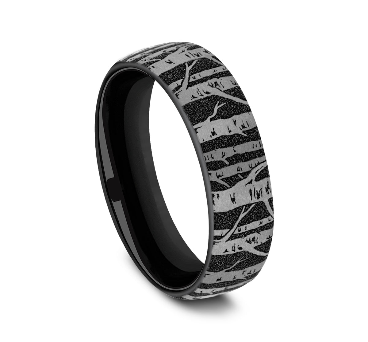 THE BIRCH 6.5mm Grey/Black Titanium Benchmark men's wedding band