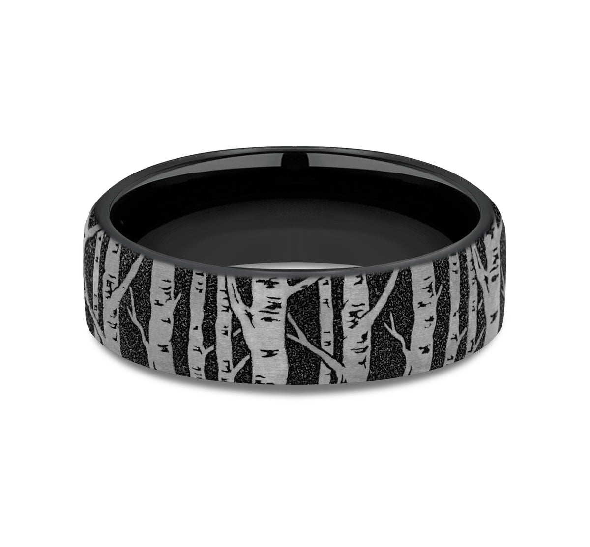 THE BIRCH 6.5mm Grey/Black Titanium Benchmark men's wedding band