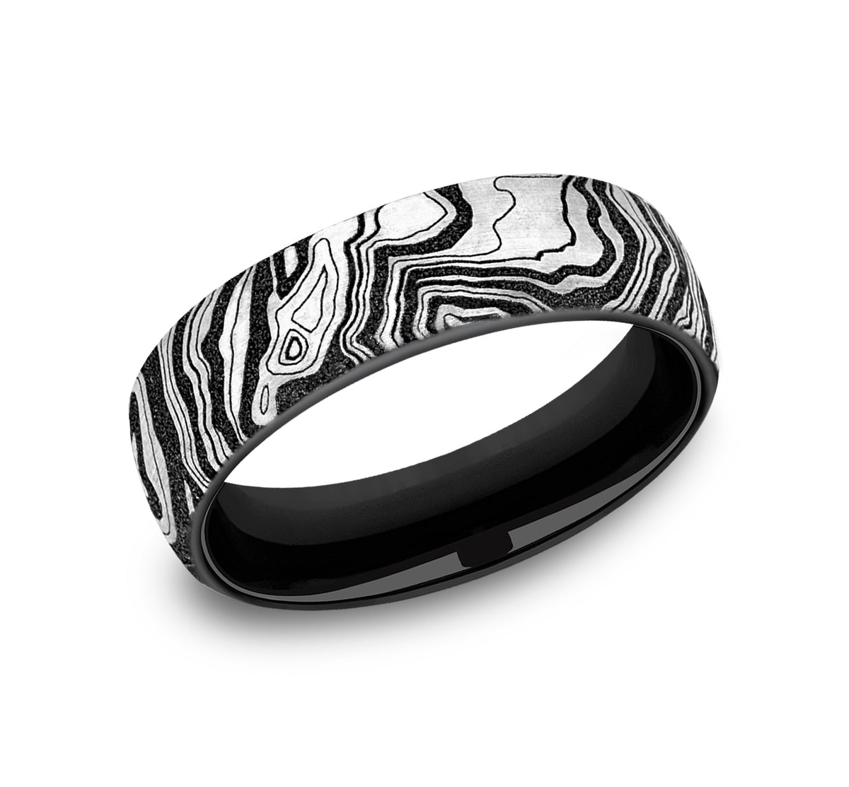 THE EXPLORER 6.5mm Grey/Black Titanium Benchmark men's wedding band