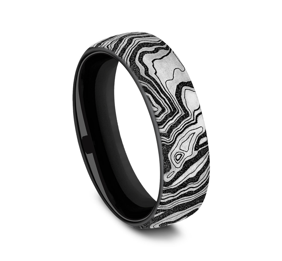THE EXPLORER 6.5mm Grey/Black Titanium Benchmark men's wedding band