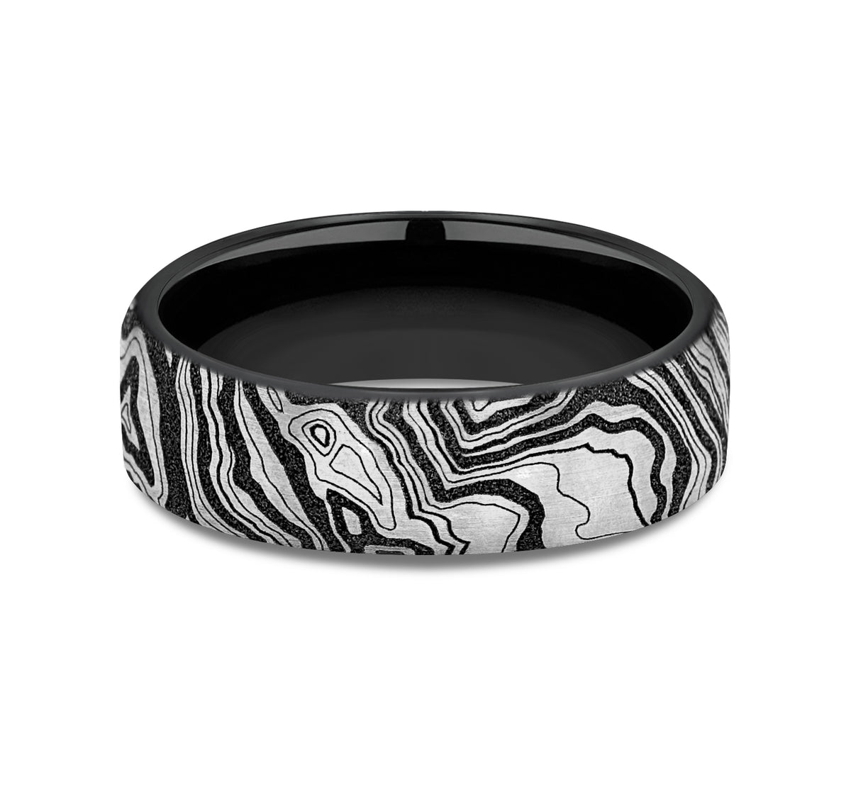 THE EXPLORER 6.5mm Grey/Black Titanium Benchmark men's wedding band