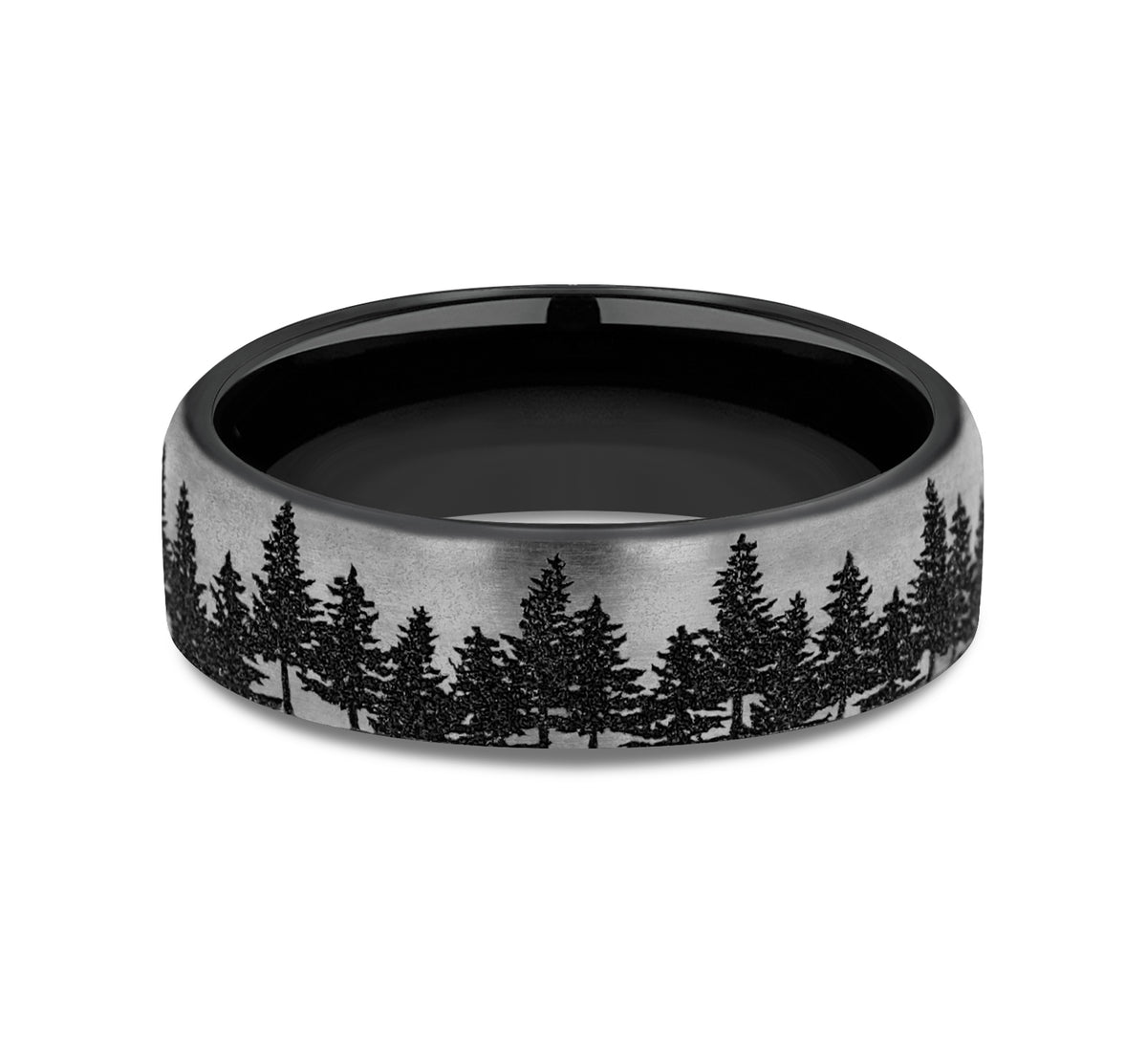 THE EVERGREEN 6.5mm Grey/Black Titanium Benchmark men's wedding band