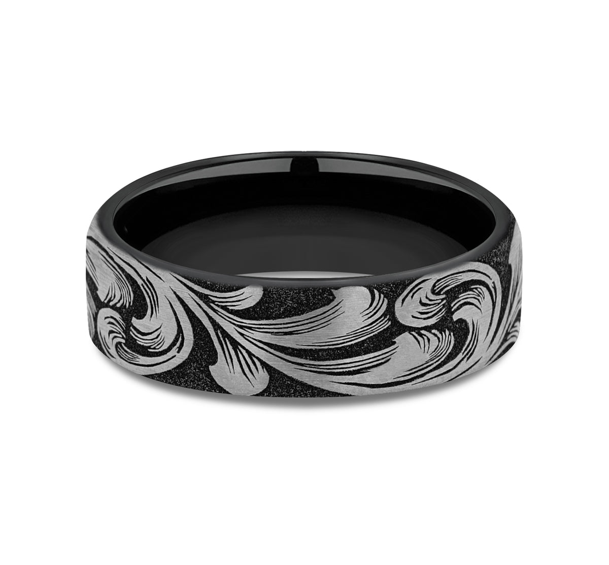 THE BARREL SCRIPT 6.5mm Grey/Black Titanium Benchmark men's wedding band