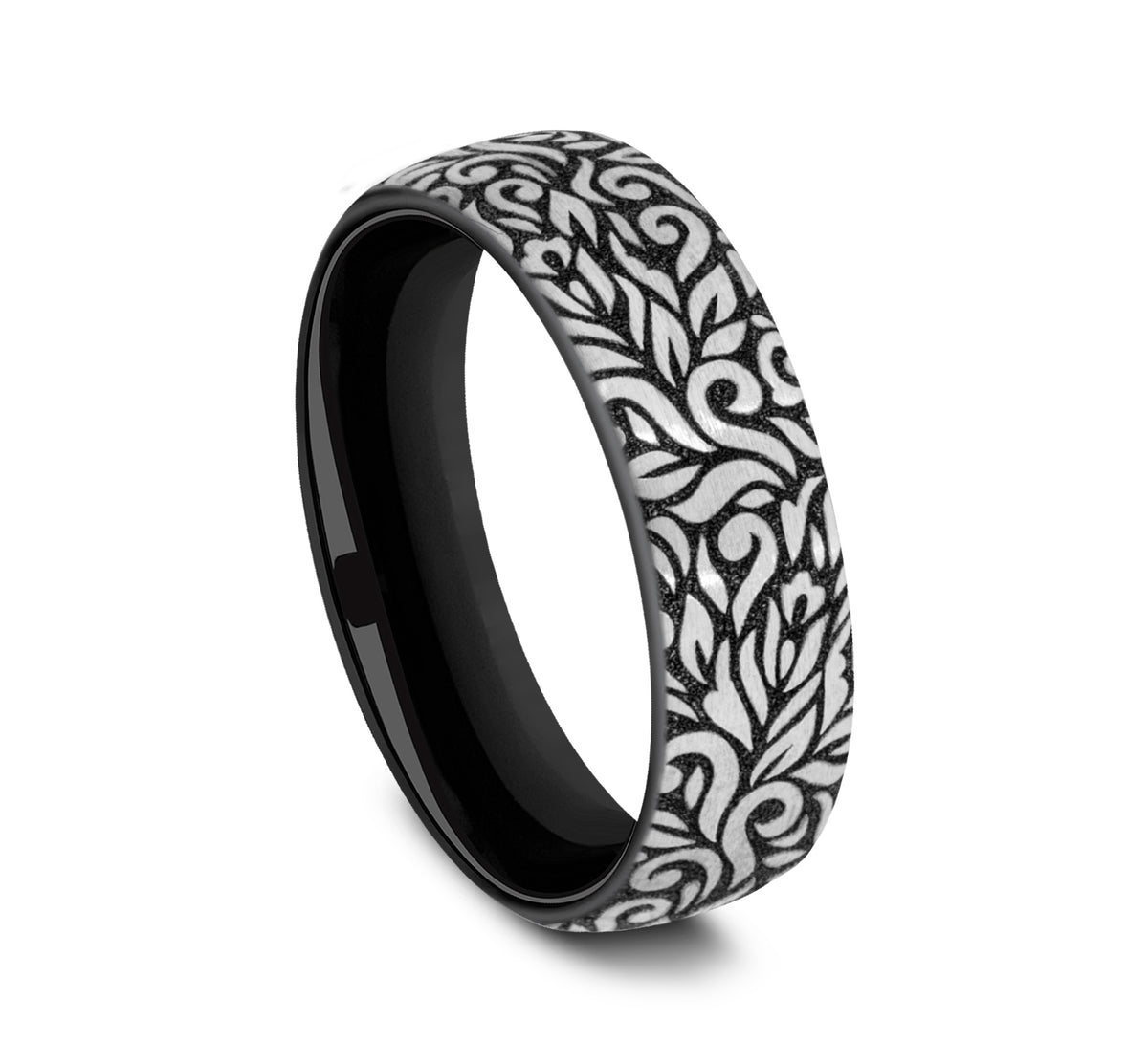 THE RANCH 6.5mm Grey/Black Titanium Benchmark men's wedding band