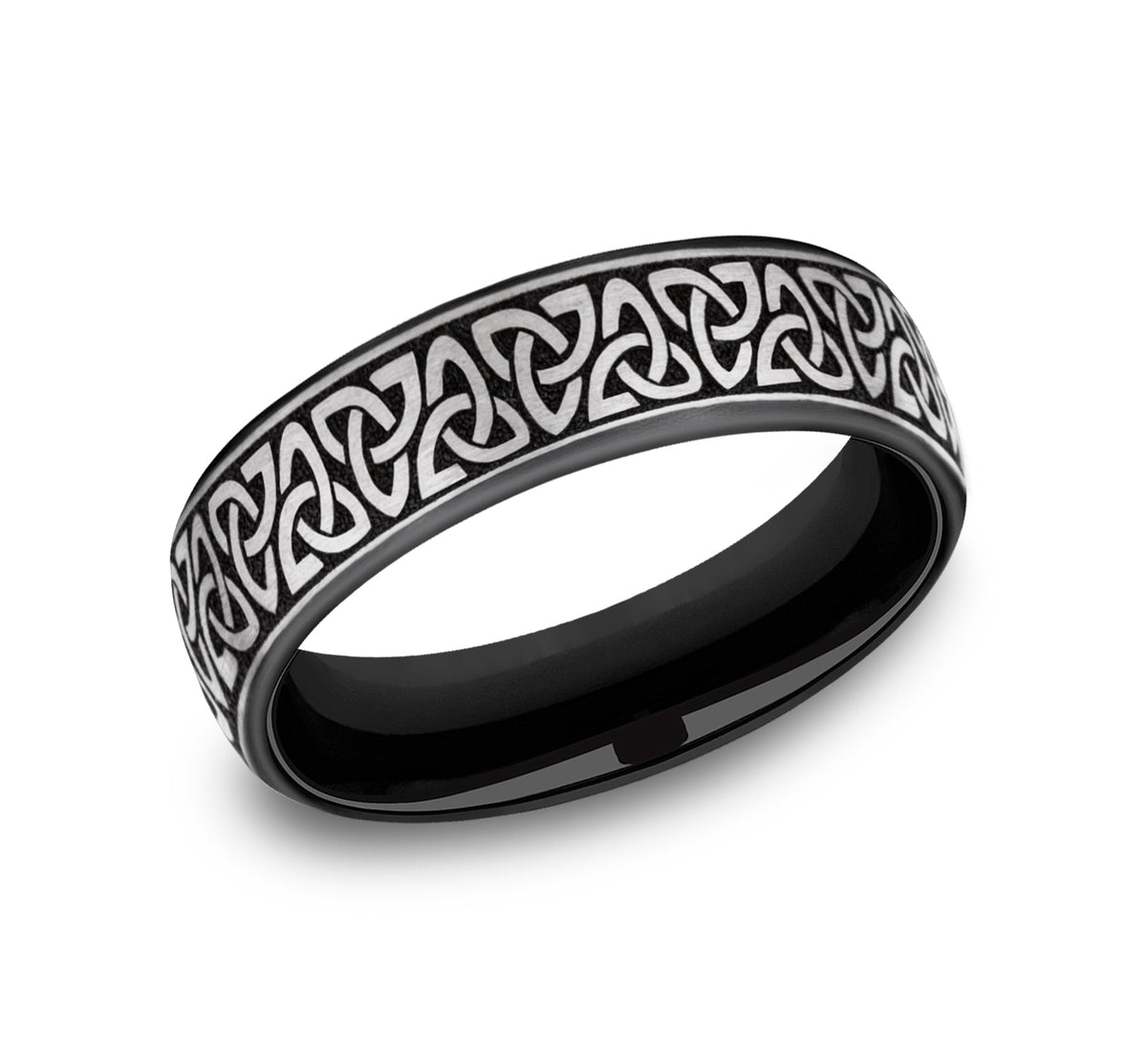THE CARLOW 6.5mm Grey/Black Titanium Benchmark men's wedding band