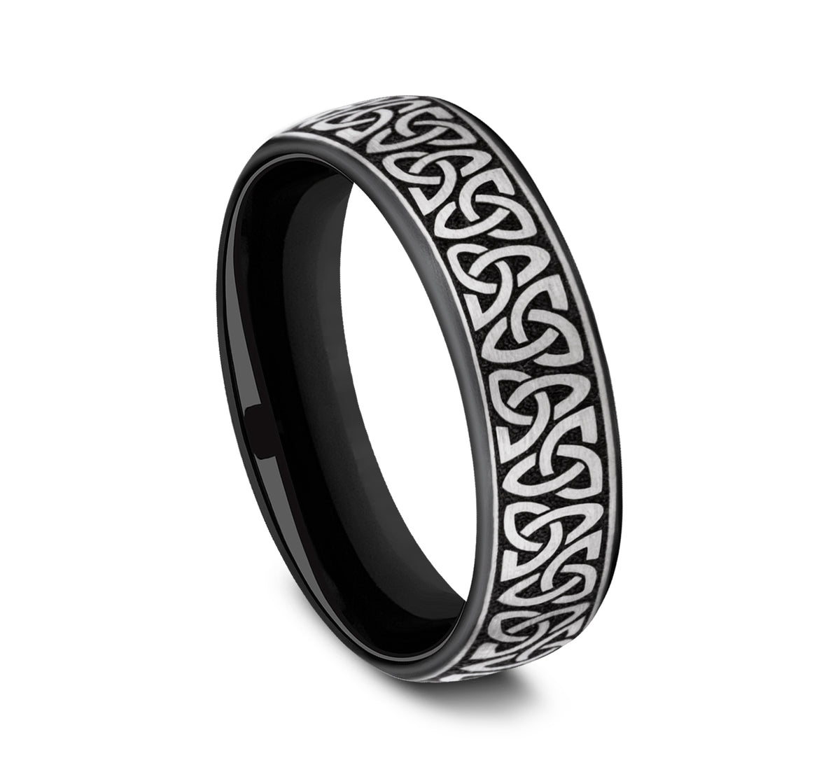 THE CARLOW 6.5mm Grey/Black Titanium Benchmark men's wedding band