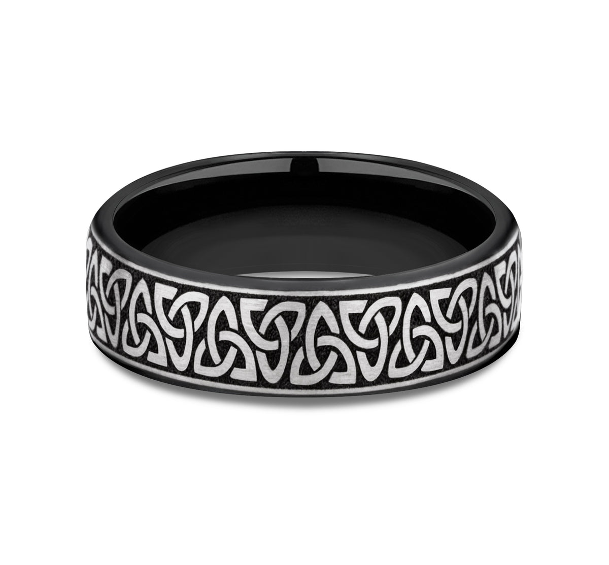 THE CARLOW 6.5mm Grey/Black Titanium Benchmark men's wedding band