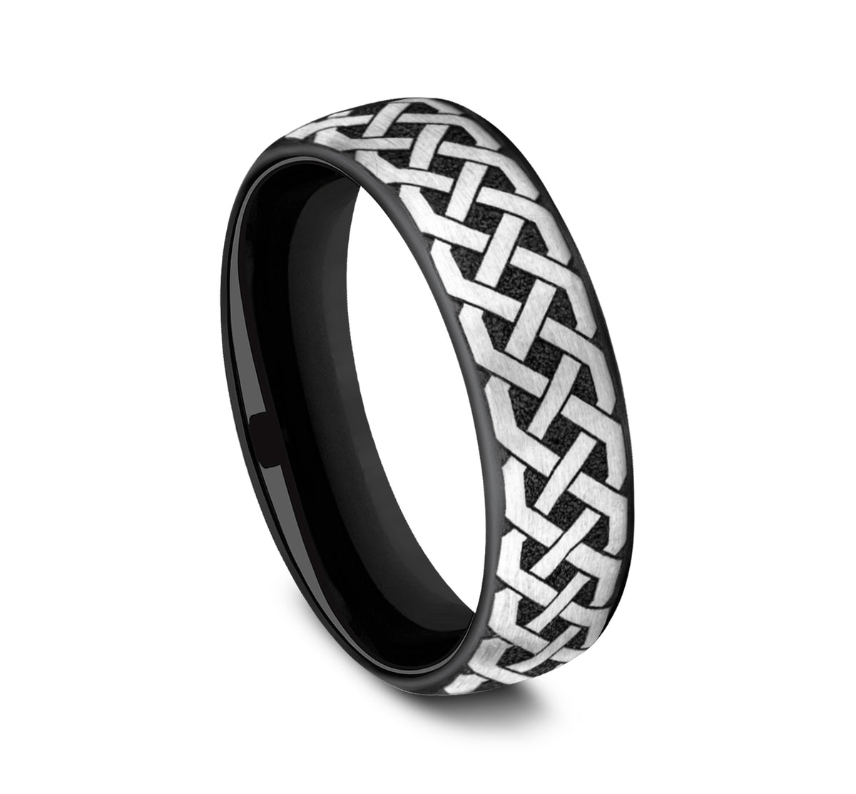THE ADARE 6.5mm Grey/Black Titanium Benchmark men's wedding band