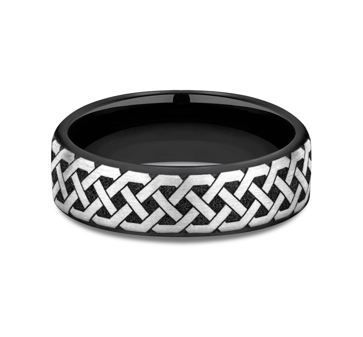 THE ADARE 6.5mm Grey/Black Titanium Benchmark men's wedding band