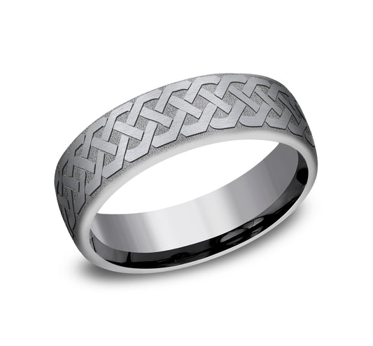 THE ADARE 6.5mm Tantalum Grey Benchmark men's wedding band