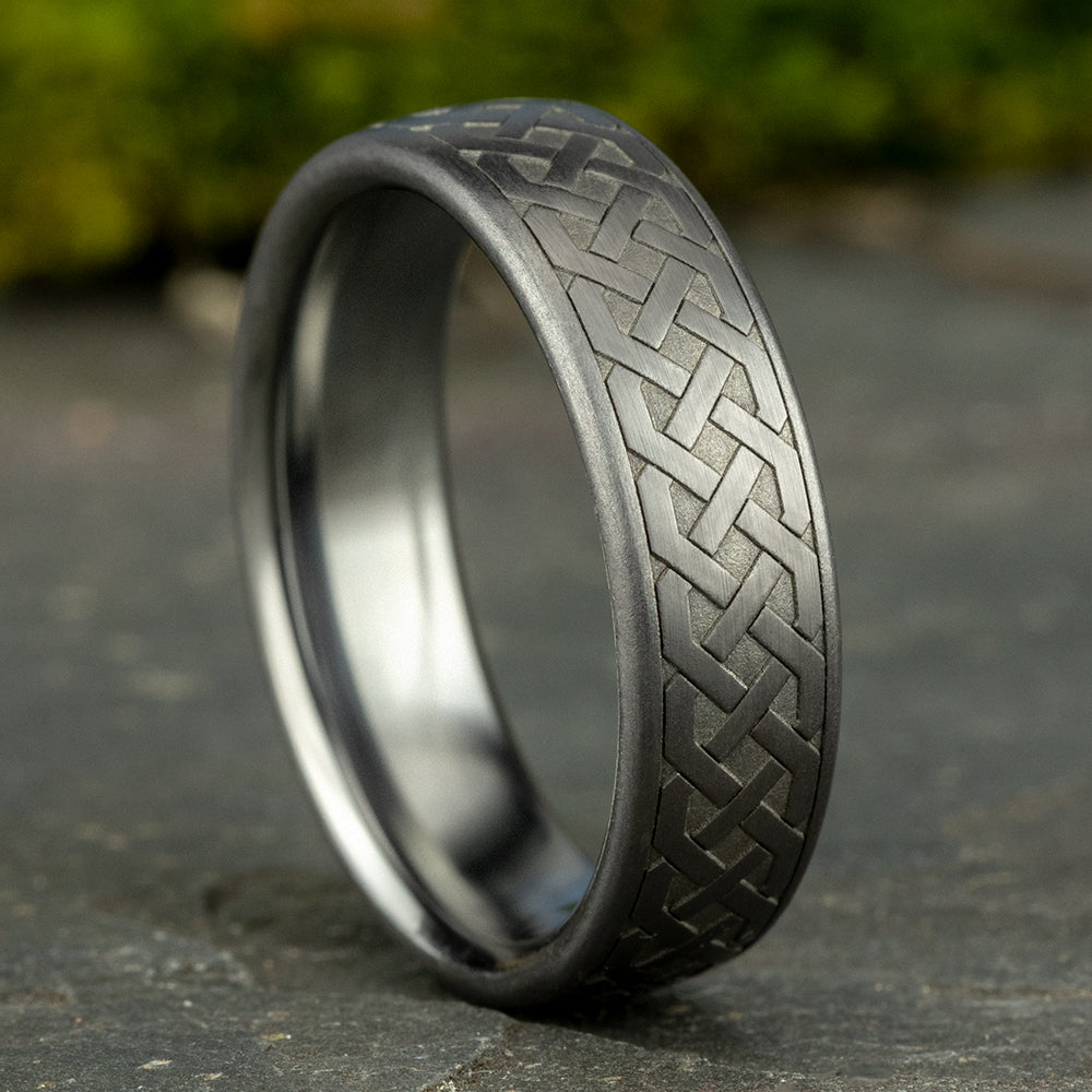 THE ADARE 6.5mm Tantalum Grey Benchmark men's wedding band