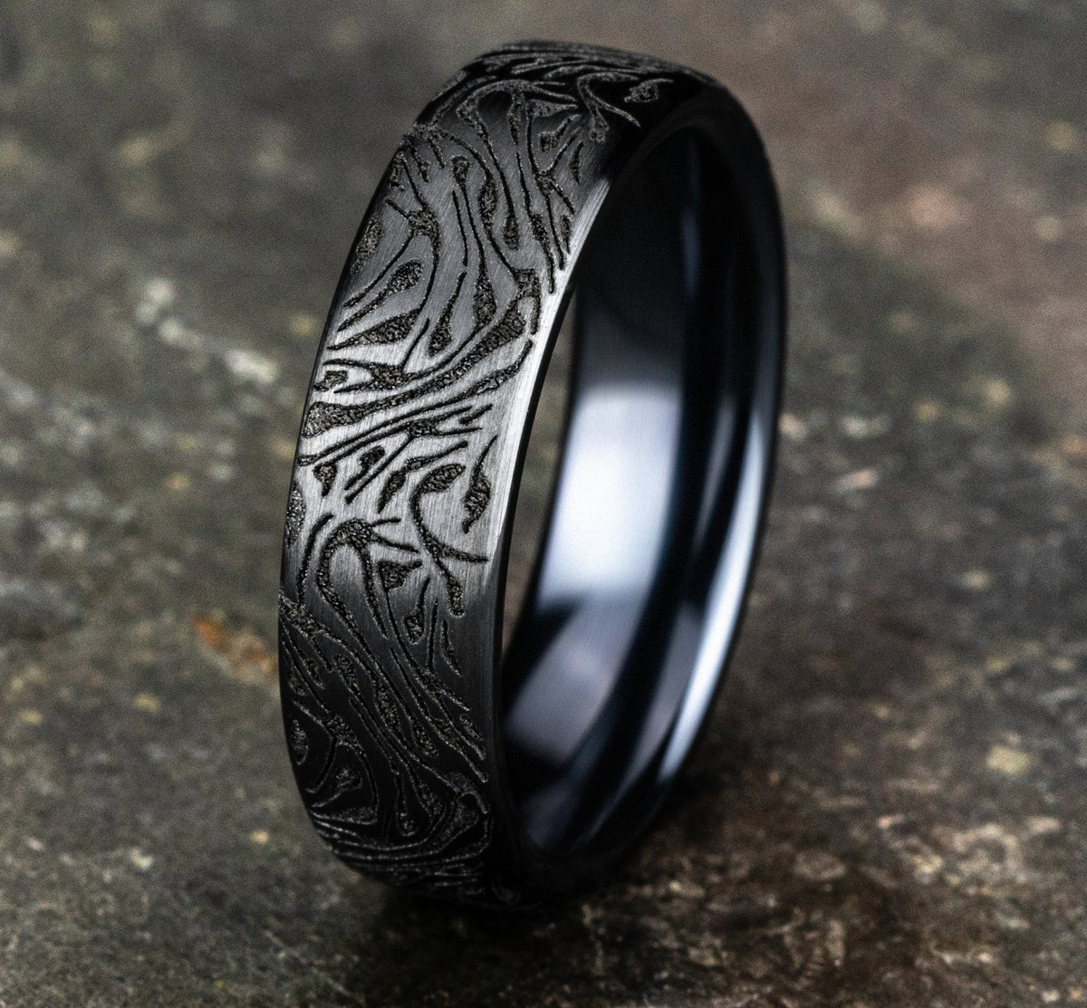 THE SAMURAI 6.5mm Black Titanium Benchmark men's wedding band