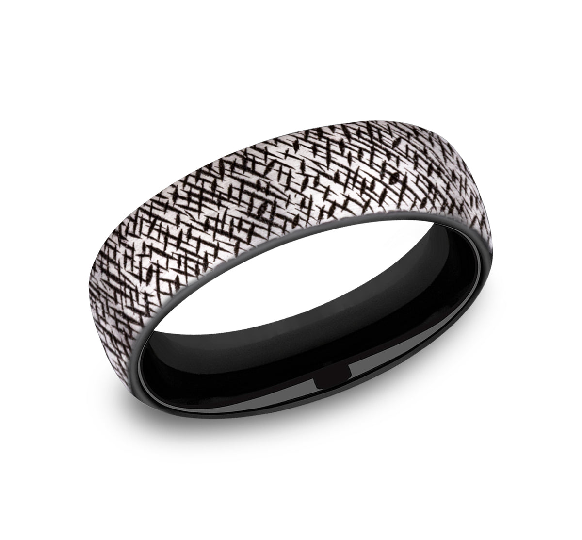 THE MASTER 6.5mm Grey/Black Titanium Benchmark men's wedding band