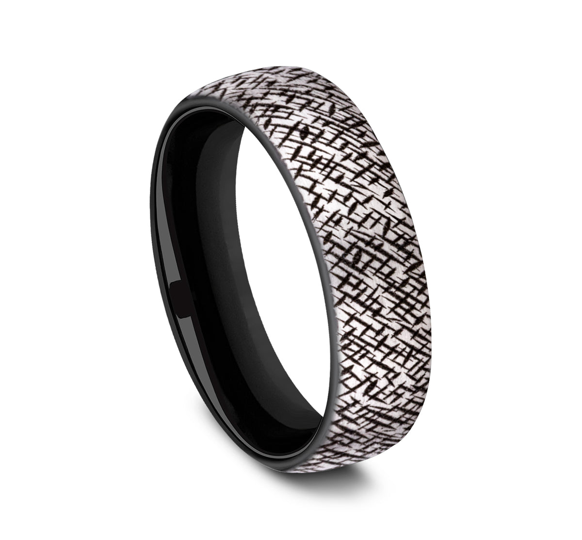 THE MASTER 6.5mm Grey/Black Titanium Benchmark men's wedding band