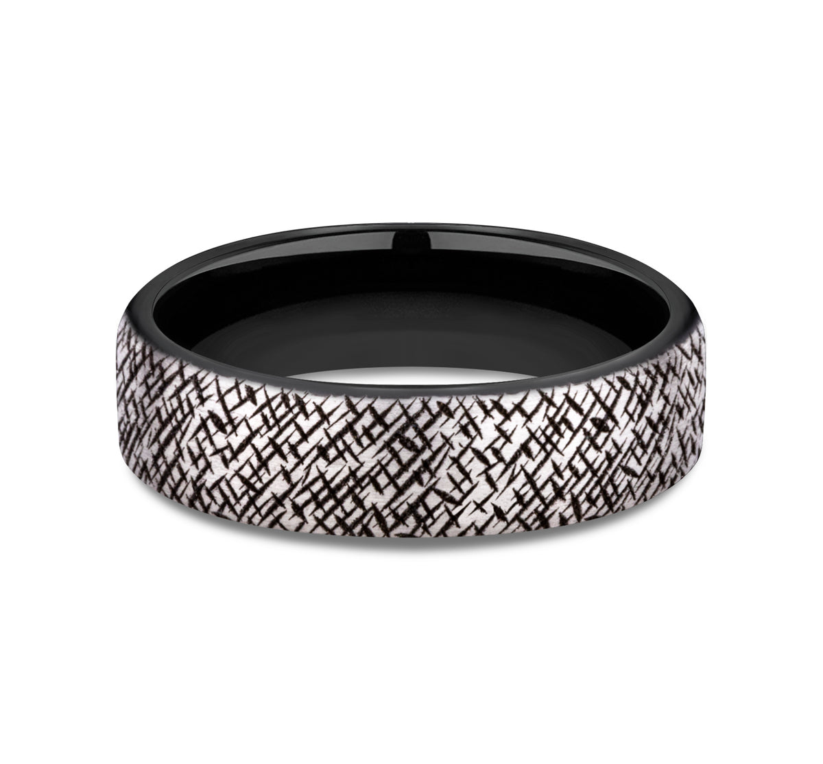 THE MASTER 6.5mm Grey/Black Titanium Benchmark men's wedding band
