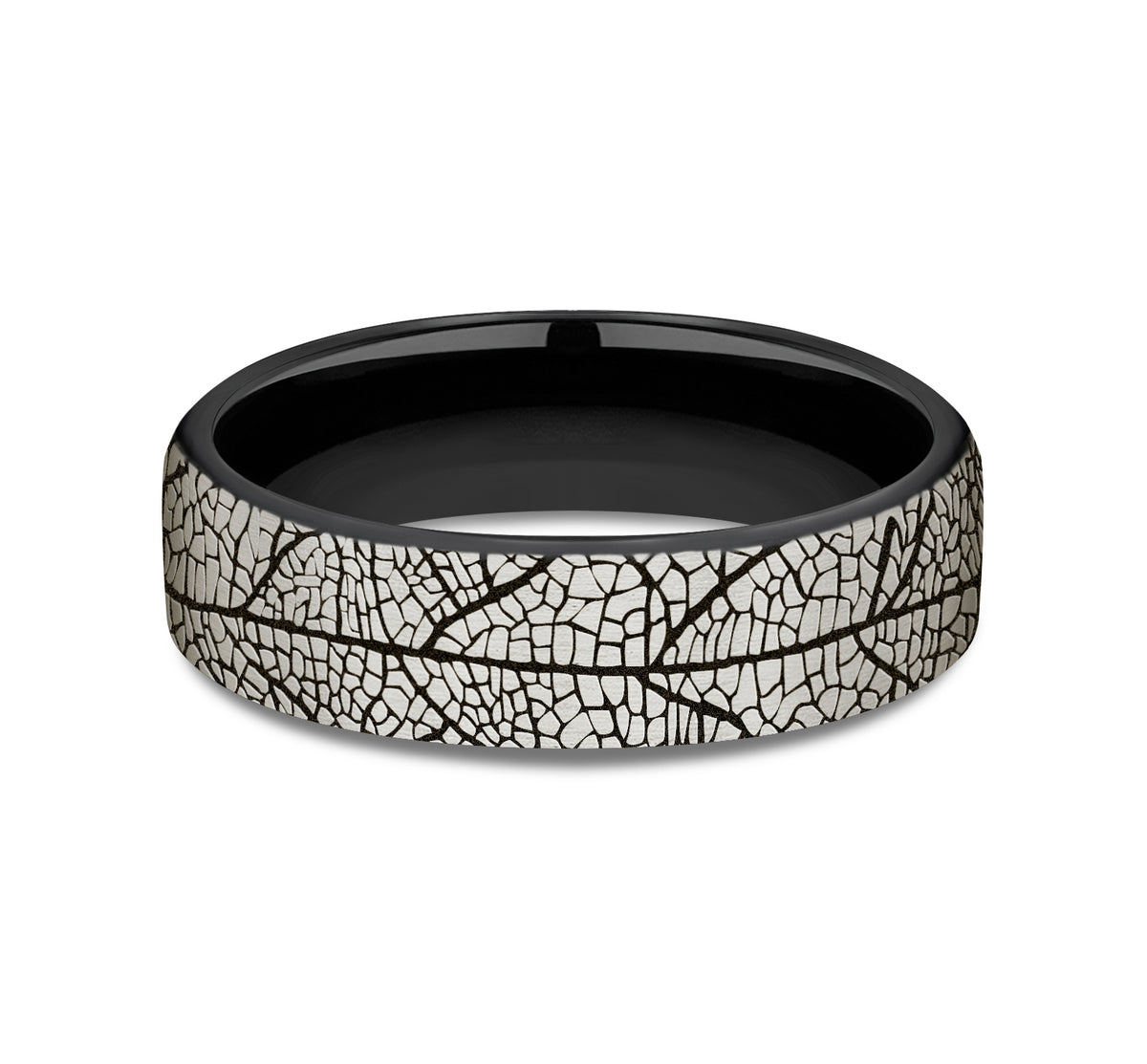 THE BERKSHIRE 6.5mm Grey/Black Titanium Benchmark men's wedding band