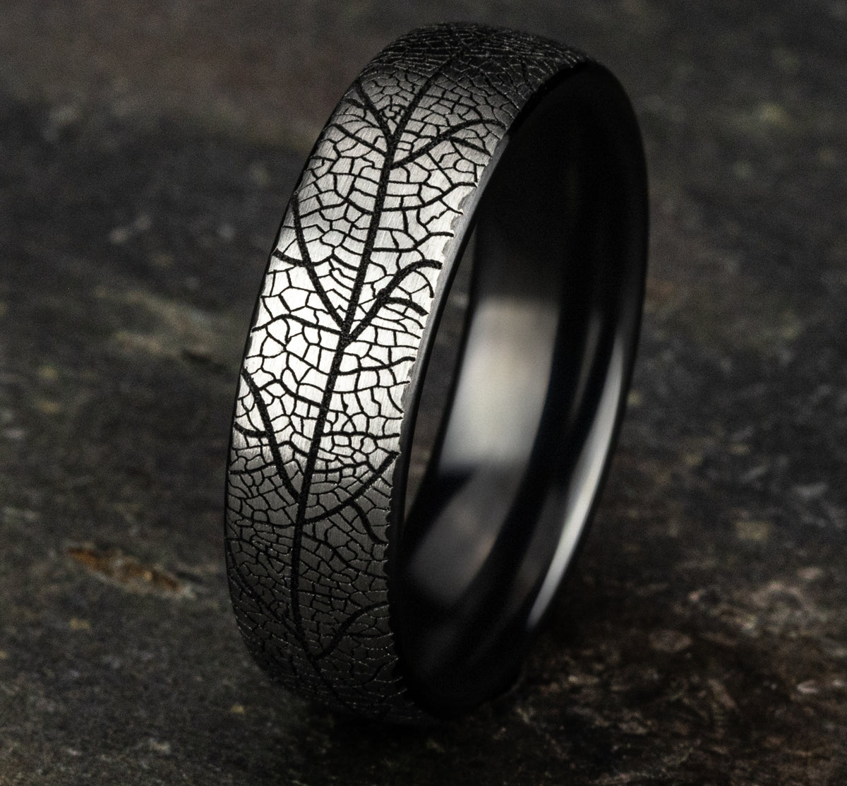THE BERKSHIRE 6.5mm Grey/Black Titanium Benchmark men's wedding band