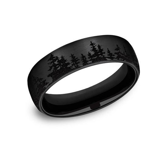 THE ALPINE 6.5mm Black Titanium Benchmark men's wedding band