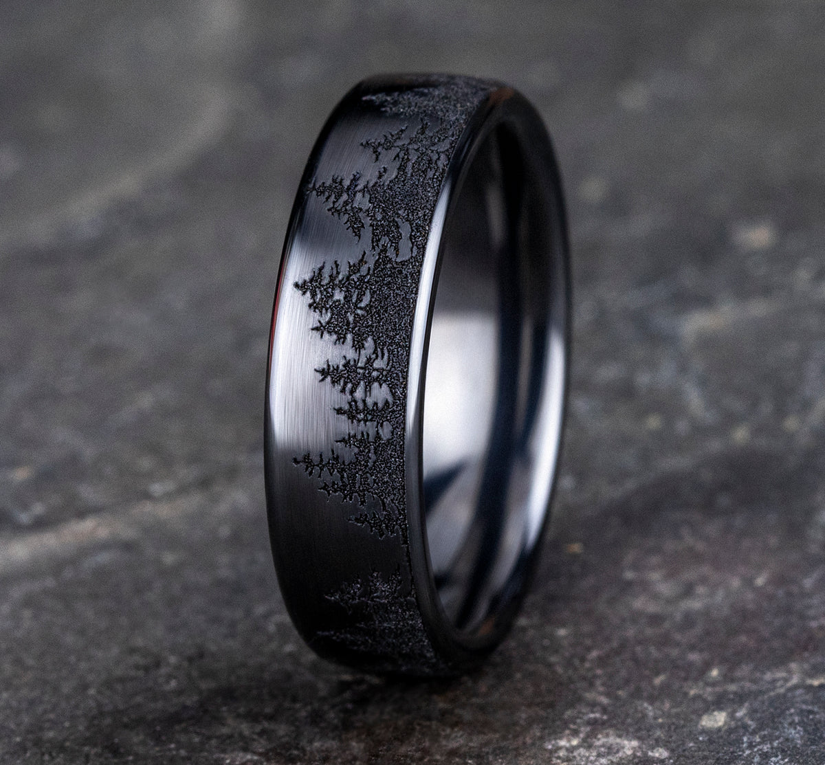 THE ALPINE 6.5mm Black Titanium Benchmark men's wedding band