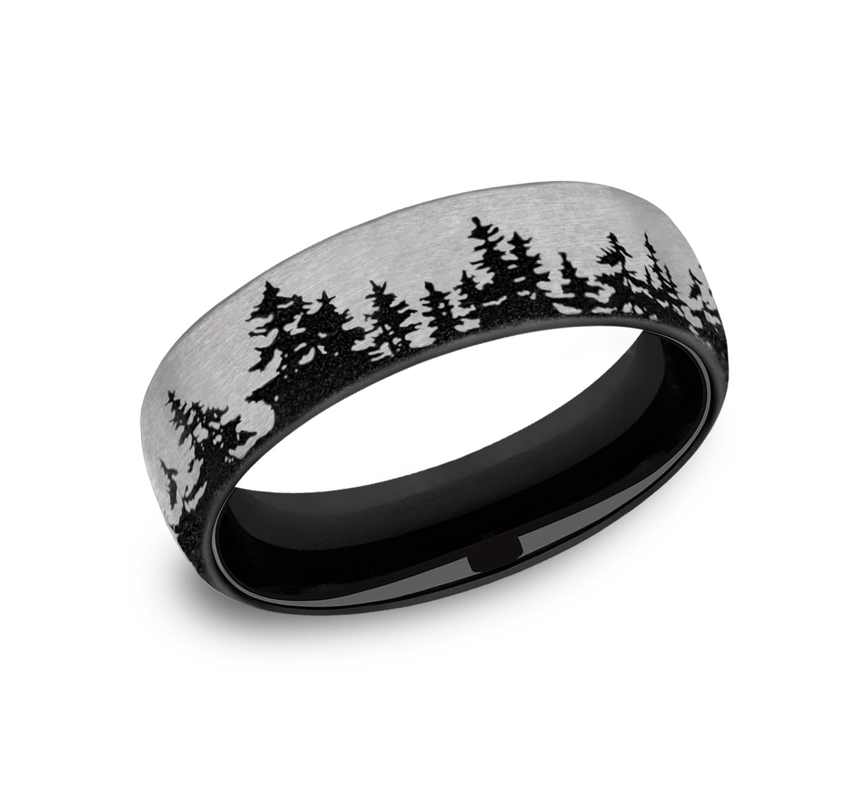 THE ALPINE 6.5mm Grey/Black Titanium Benchmark men's wedding band