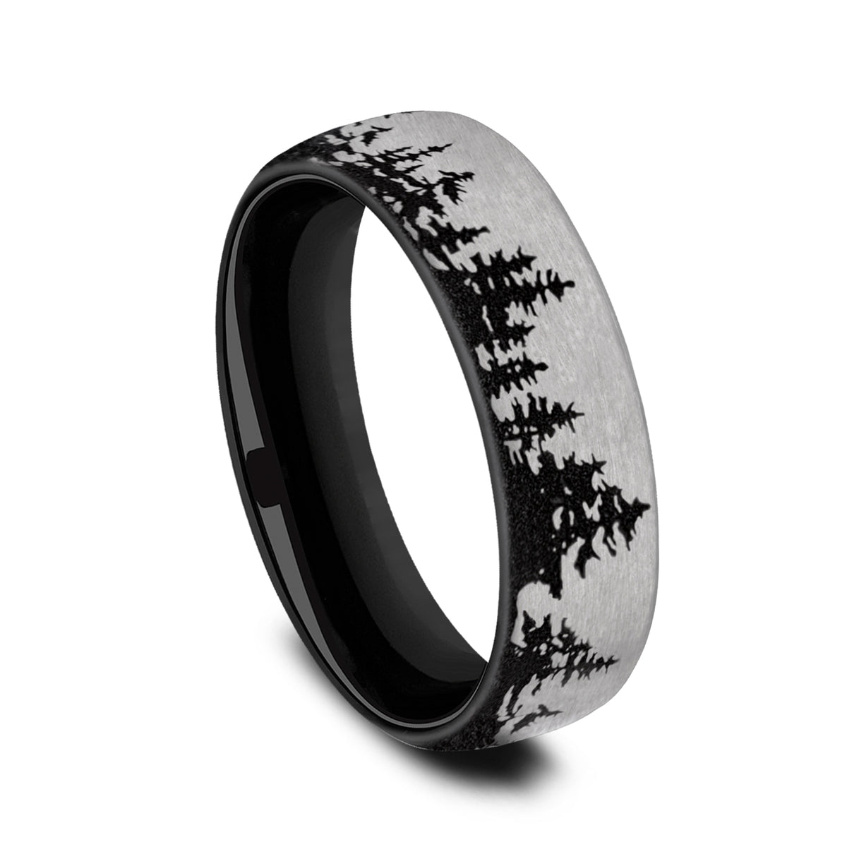 THE ALPINE 6.5mm Grey/Black Titanium Benchmark men's wedding band
