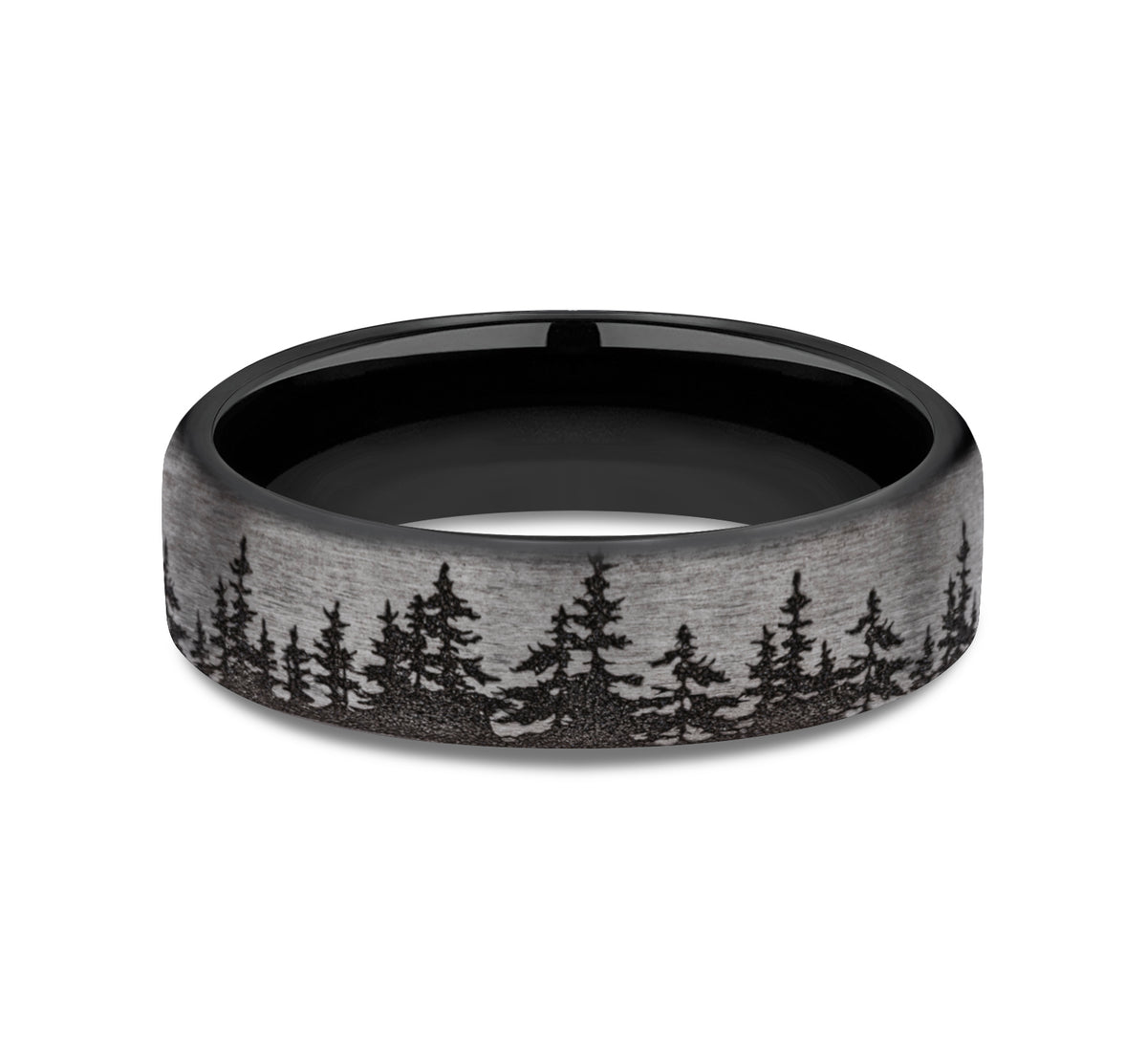 THE ALPINE 6.5mm Grey/Black Titanium Benchmark men's wedding band
