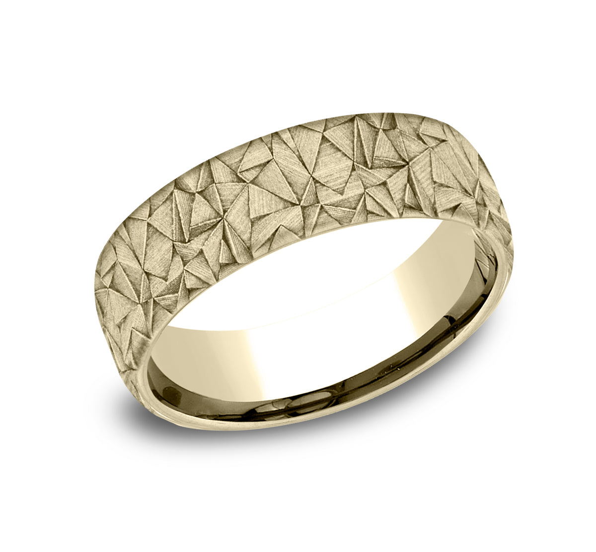 THE KALEIDOSCOPE 6.5mm 14K Yellow Benchmark men's wedding band
