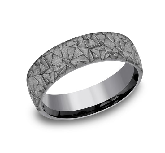 THE KALEIDOSCOPE 6.5mm Tantalum Grey Benchmark men's wedding band