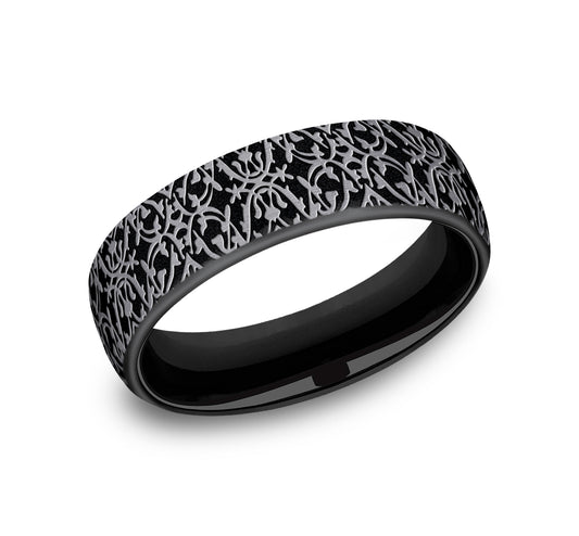 THE SULTAN 6.5mm Grey/Black Titanium Benchmark men's wedding band