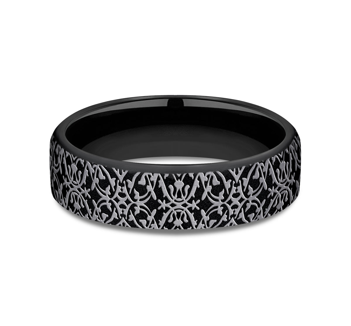 THE SULTAN 6.5mm Grey/Black Titanium Benchmark men's wedding band