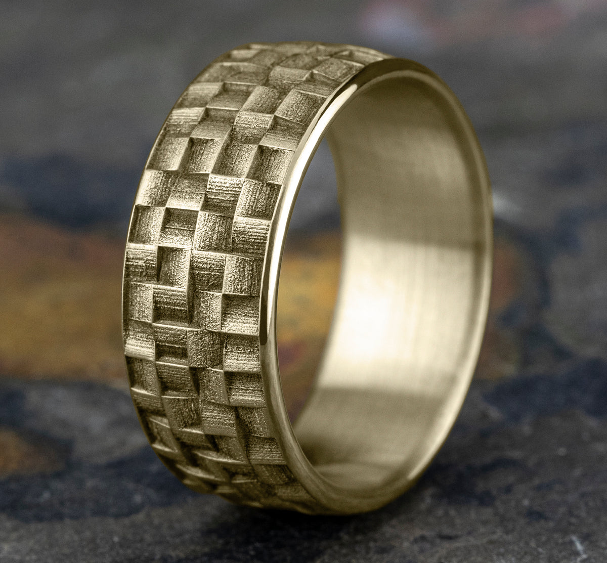 THE WEAVER 9mm 14K Yellow Benchmark men's wedding band