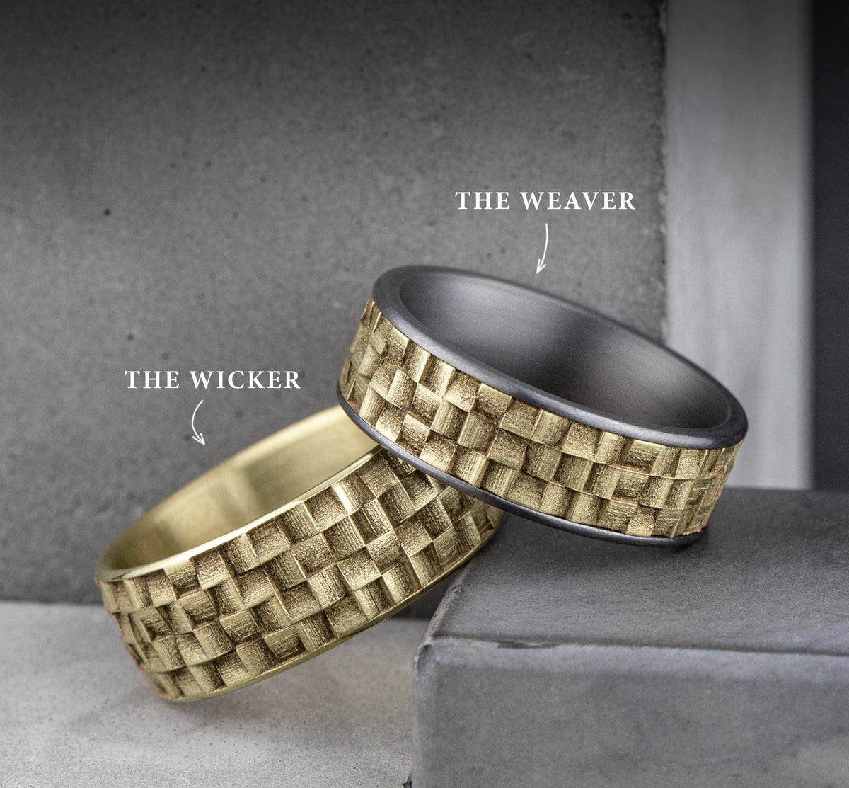 THE WEAVER 9mm 14K Yellow Benchmark men's wedding band