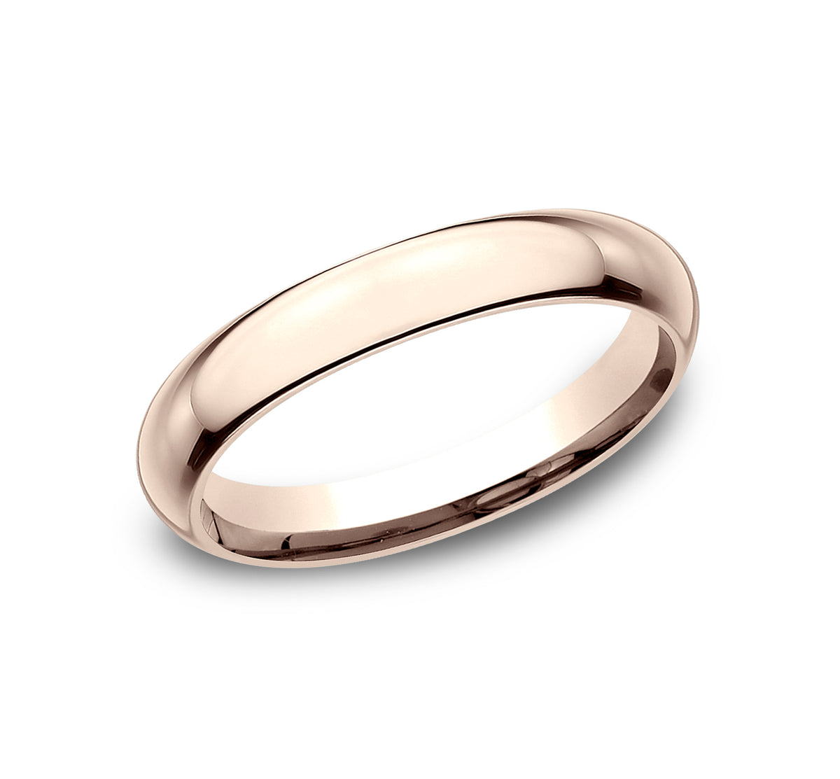 High Dome Comfort Fit 3mm 14K Rose Benchmark men's wedding band