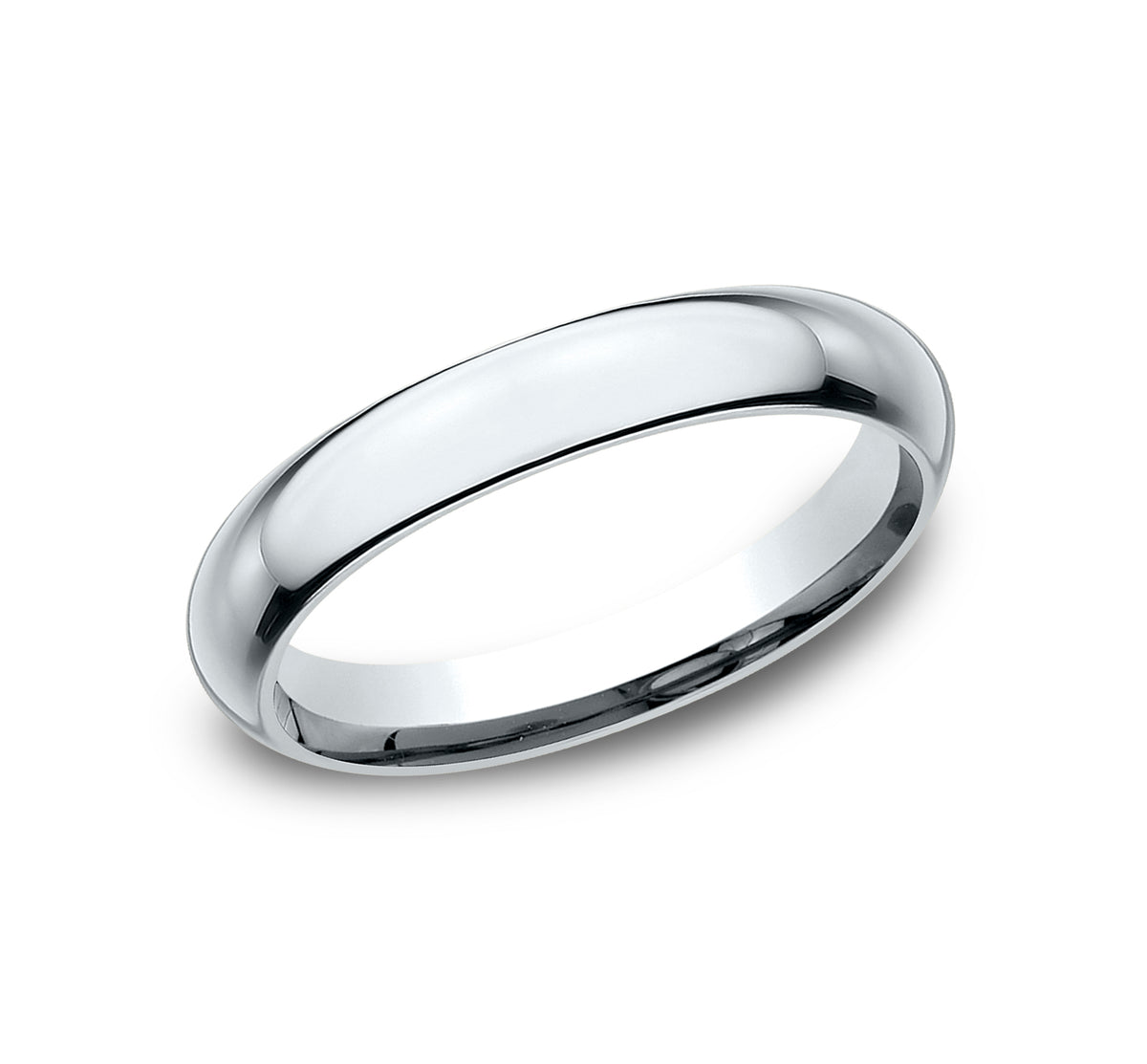 High Dome Comfort Fit 3mm 14K White Benchmark men's wedding band