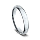 High Dome Comfort Fit 3mm 14K White Benchmark men's wedding band