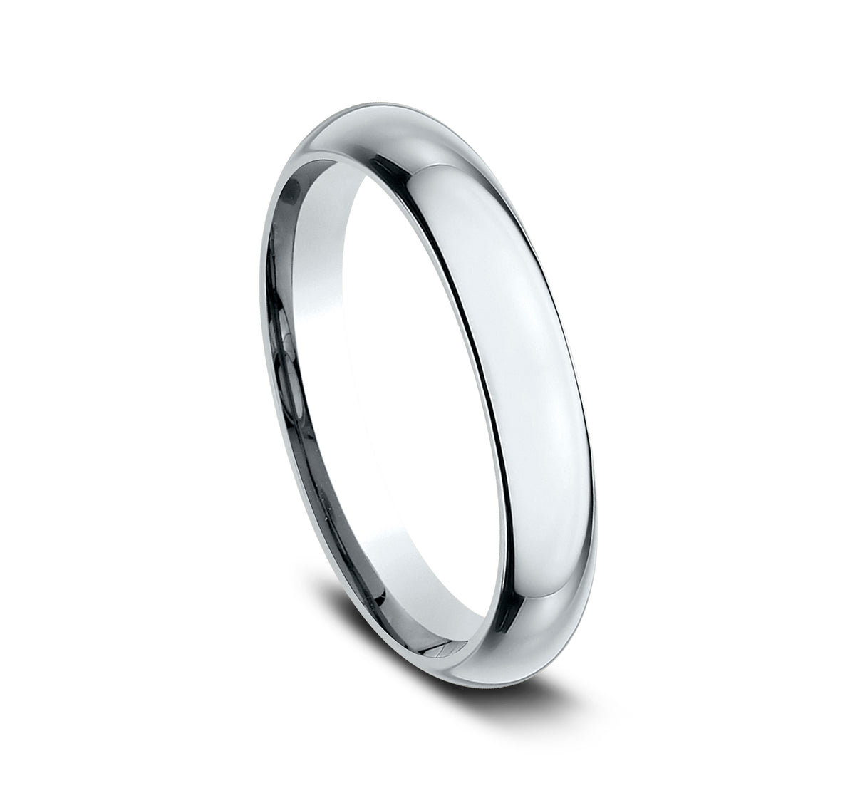 High Dome Comfort Fit 3mm 14K White Benchmark men's wedding band