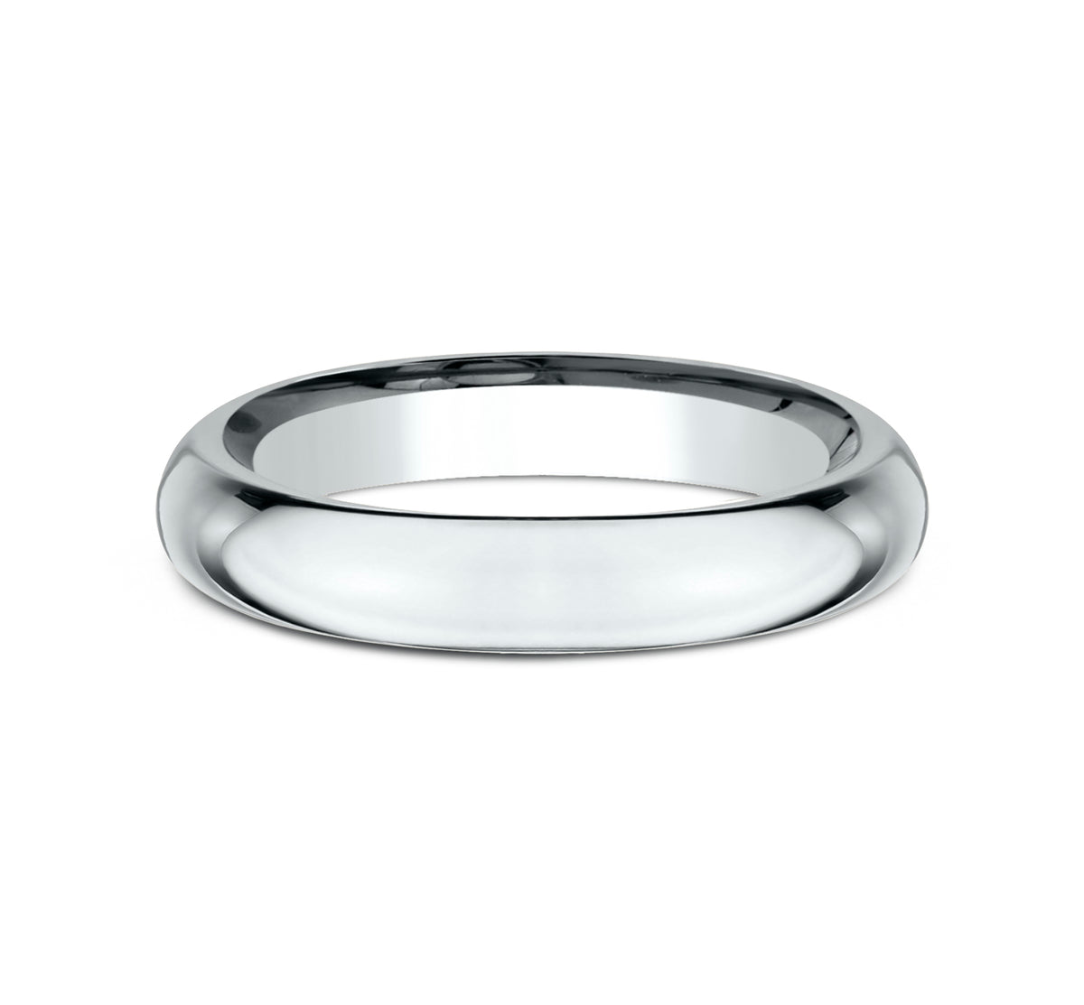 High Dome Comfort Fit 3mm 14K White Benchmark men's wedding band